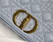 Dior Medium Caro Bag Cloud Blue Supple Cannage Calfskin Size 25.5 x 15.5 x 8 cm - 6
