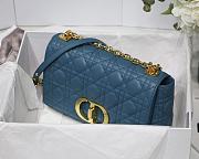 Dior Medium Caro Bag Steel Blue Supple Cannage Calfskin Size 25.5 x 15.5 x 8 cm - 2