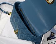 Dior Medium Caro Bag Steel Blue Supple Cannage Calfskin Size 25.5 x 15.5 x 8 cm - 4