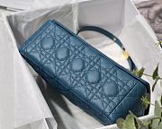 Dior Medium Caro Bag Steel Blue Supple Cannage Calfskin Size 25.5 x 15.5 x 8 cm - 5