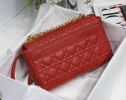 Dior Medium Caro Bag Red Supple Cannage Calfskin Size 25.5 x 15.5 x 8 cm - 3