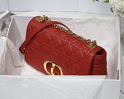 Dior Medium Caro Bag Red Supple Cannage Calfskin Size 25.5 x 15.5 x 8 cm - 2