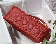 Dior Medium Caro Bag Red Supple Cannage Calfskin Size 25.5 x 15.5 x 8 cm - 4