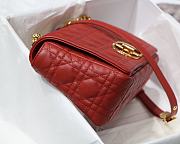 Dior Medium Caro Bag Red Supple Cannage Calfskin Size 25.5 x 15.5 x 8 cm - 6