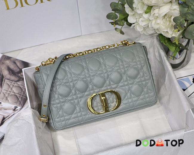 Dior Medium Caro Bag Gray Supple Cannage Calfskin Size 25.5 x 15.5 x 8 cm - 1