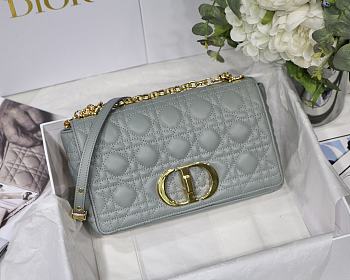 Dior Medium Caro Bag Gray Supple Cannage Calfskin Size 25.5 x 15.5 x 8 cm