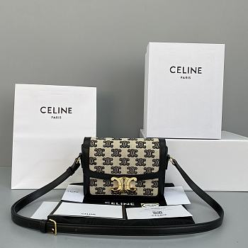 Celine Teen Triomphe Bag Triomphe Black 188882 Size 18 x 14 x 6 cm