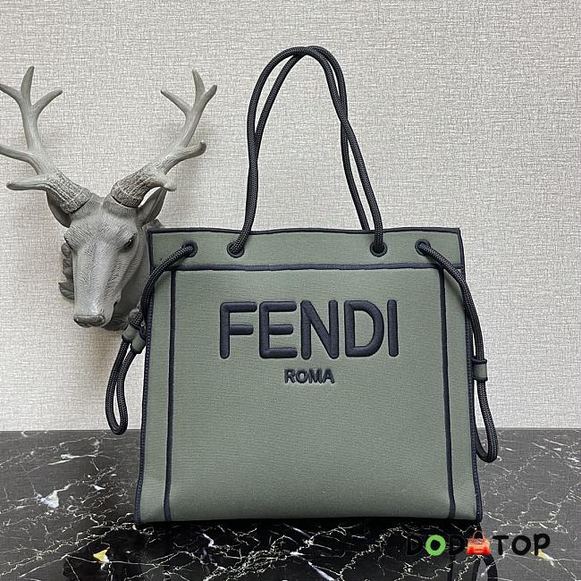 Fendi Roma Tote Bag Khaki Green Size 27 x 35.5 x 8.5 cm - 1