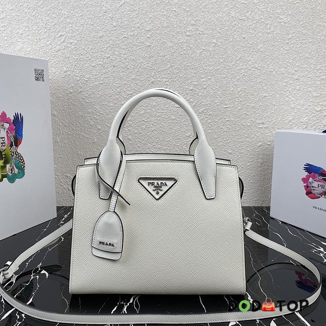 Prada Kristen Handbag White 1BA297 Size 26 x 20 x 13.5 cm - 1