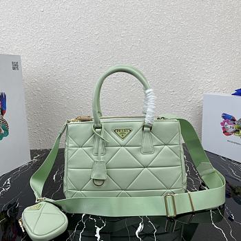 Prada Small Lampskin Galleria Bag Green 1BA863 Size 28 x 20 x 12 cm