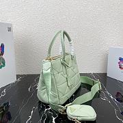 Prada Small Lampskin Galleria Bag Green 1BA863 Size 28 x 20 x 12 cm - 4