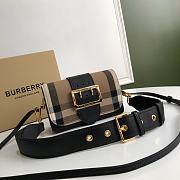 Burberry The Small Buckle Bag In House Check And Black Leather Size 19.5 cm - 1