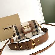 Burberry The Small Buckle Bag In House Check And Brown Leather Size 19.5 cm - 1
