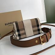 Burberry The Small Buckle Bag In House Check And Brown Leather Size 19.5 cm - 6