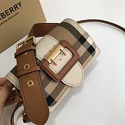 Burberry The Small Buckle Bag In House Check And Brown Leather Size 19.5 cm - 4