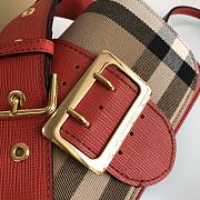 Burberry The Small Buckle Bag In House Check And Red Leather Size 19.5 cm - 4