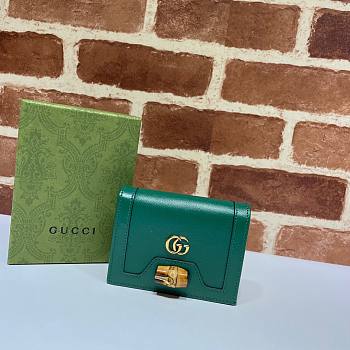 GUCCI DIANA CARD CASE WALLET GREEN 658244 SIZE 11 x 8 x 2.5 cm