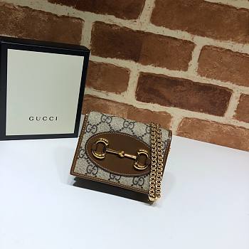 GUCCI 1955 HORSEBIT SMALL WALLET WITH CHAIN 623180 SIZE 11 x 8.5 x 3 cm