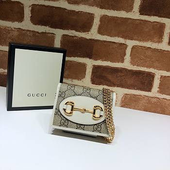 Gucci 1955 Horsebit Small Wallet With Chain White 623180 SIZE 11 x 8.5 x 3 cm