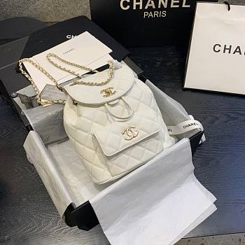 Chanel Backpack White AS1371 Size 21.5 X 24 X 12 cm