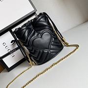 Gucci Leather GG Marmont Mini Bucket Bag Black 575163 size 19 x 17 cm - 2