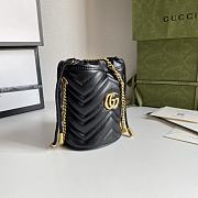 Gucci Leather GG Marmont Mini Bucket Bag Black 575163 size 19 x 17 cm - 4