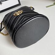 Gucci Leather GG Marmont Mini Bucket Bag Black 575163 size 19 x 17 cm - 5