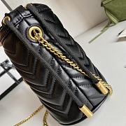 Gucci Leather GG Marmont Mini Bucket Bag Black 575163 size 19 x 17 cm - 6