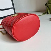 Gucci Leather GG Marmont Mini Bucket Bag Red 575163 size 19 x 17 cm - 3