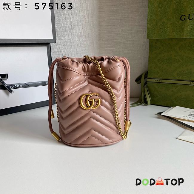 Gucci Leather GG Marmont Mini Bucket Bag Dusty Pink 575163 size 19 x 17 cm - 1