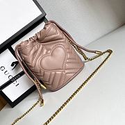 Gucci Leather GG Marmont Mini Bucket Bag Dusty Pink 575163 size 19 x 17 cm - 4