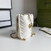 Gucci Leather GG Marmont Mini Bucket Bag White 575163 size 19 x 17 cm - 4