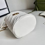 Gucci Leather GG Marmont Mini Bucket Bag White 575163 size 19 x 17 cm - 3
