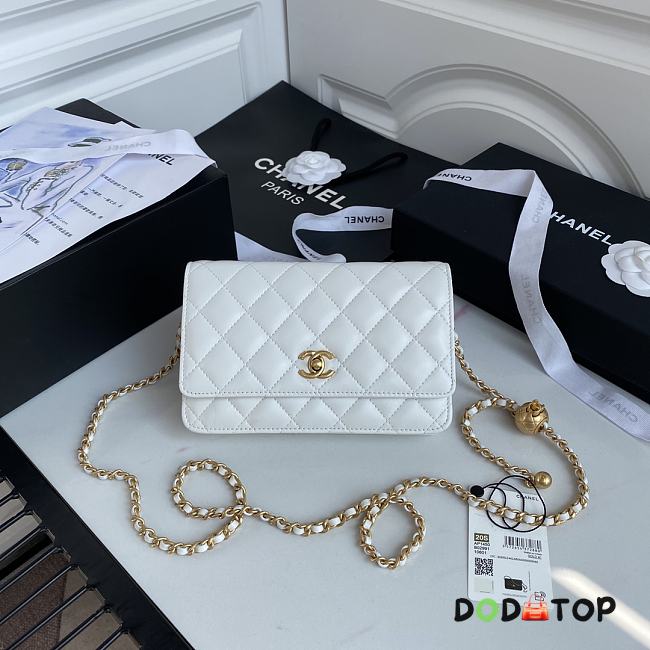 Chanel Wallet On Chain Golden Ball in White Size 19 cm - 1