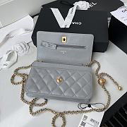 Chanel Wallet On Chain Golden Ball in Gray Size 19 cm - 4