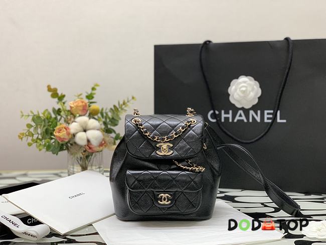 Chanel Small Backpack in Black Calfskin Size 18 × 18 × 12 cm - 1