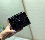 Mini Lady Dior Wallet Patent Cannage Calfskin Black S0178 Size 11 x 9 cm - 5