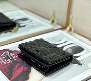 Mini Lady Dior Wallet Patent Cannage Calfskin Black S0178 Size 11 x 9 cm - 4