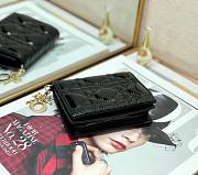 Mini Lady Dior Wallet Patent Cannage Calfskin Black S0178 Size 11 x 9 cm - 3