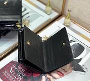 Mini Lady Dior Wallet Patent Cannage Calfskin Black S0178 Size 11 x 9 cm - 2