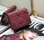 Mini Lady Dior Wallet Patent Cannage Calfskin Pink S0178 Size 11 x 9 cm - 1