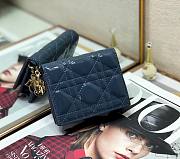Mini Lady Dior Wallet Patent Cannage Calfskin Blue S0178 Size 11 x 9 cm - 1