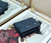 Mini Lady Dior Wallet Patent Cannage Calfskin Blue S0178 Size 11 x 9 cm - 5