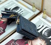 Mini Lady Dior Wallet Patent Cannage Calfskin Blue S0178 Size 11 x 9 cm - 2
