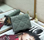 Mini Lady Dior Wallet Patent Cannage Calfskin Gray S0178 Size 11 x 9 cm - 1