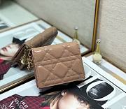 Mini Lady Dior Wallet Patent Cannage Calfskin Warm Taupe S0178 Size 11 x 9 cm - 1