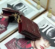 Mini Lady Dior Wallet Patent Cannage Calfskin Brick Red S0178 Size 11 x 9 cm - 3