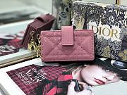 Lady Dior 5-Gusset Card Holder Patent Calfskin Pink S0074 Size 10.5 x 6 x 3 cm - 1