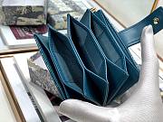Lady Dior 5-Gusset Card Holder Patent Calfskin Steel Blue S0074 Size 10.5 x 6 x 3 cm - 3