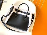 LV On My Side MM Black Shearling & Grained Calfskin M58908 Size 30.5 cm - 3